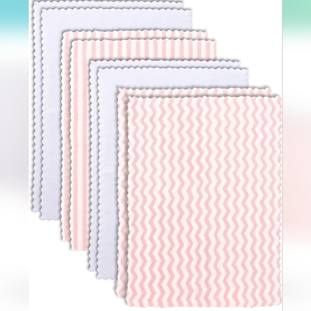 BAMBOO QUEEN 8 Pack Super Soft Baby Burp Cloths
